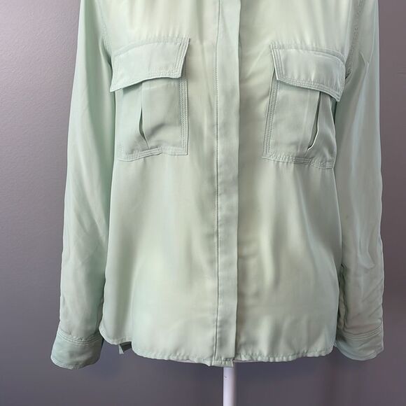 Silence + Noise Pistachio Green Long Sleeve Buttoned Down Shirt. Size Medium. - Picture 5 of 12